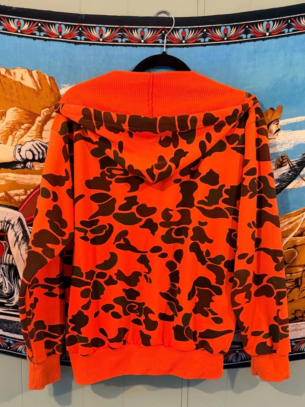 🦺 Vintage (1980s) High-Vis Camo Zip-Up Hoodie 🦺